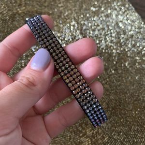 Swarovski Leather Bracelet W/Iridescent Crystals